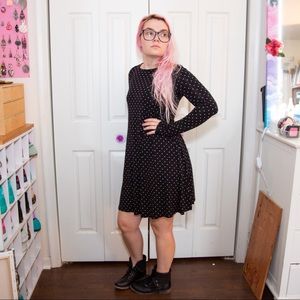 Black and white polka dot dress